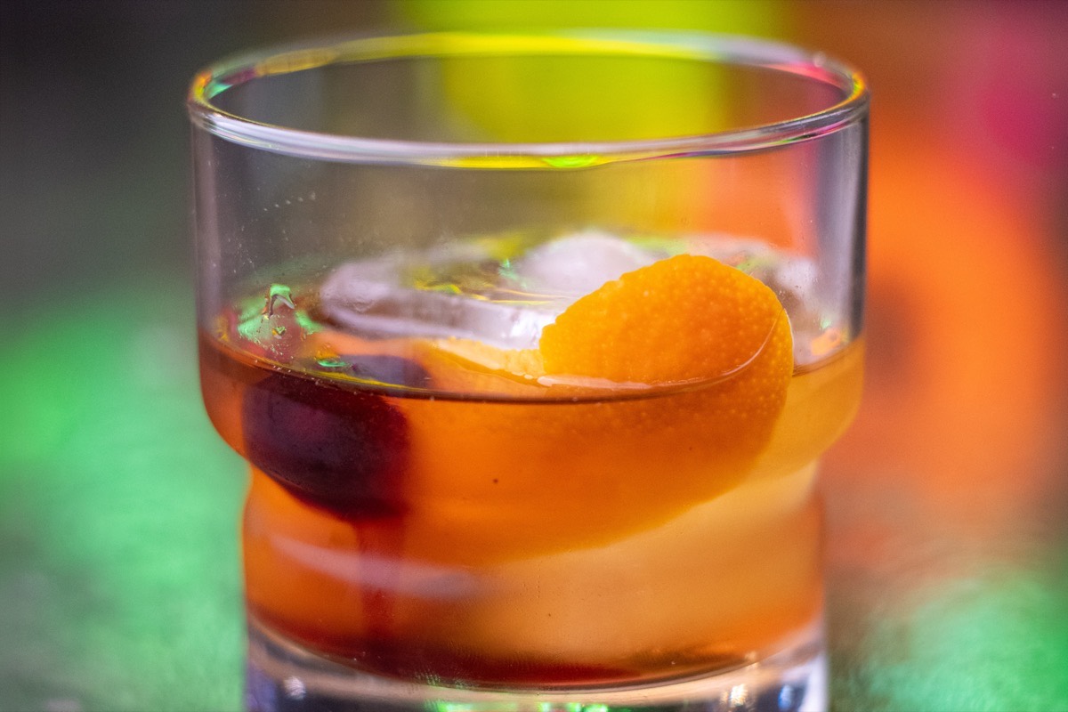 Smoked Old Fashioned cocktail at Lefty’s Bar and Grill